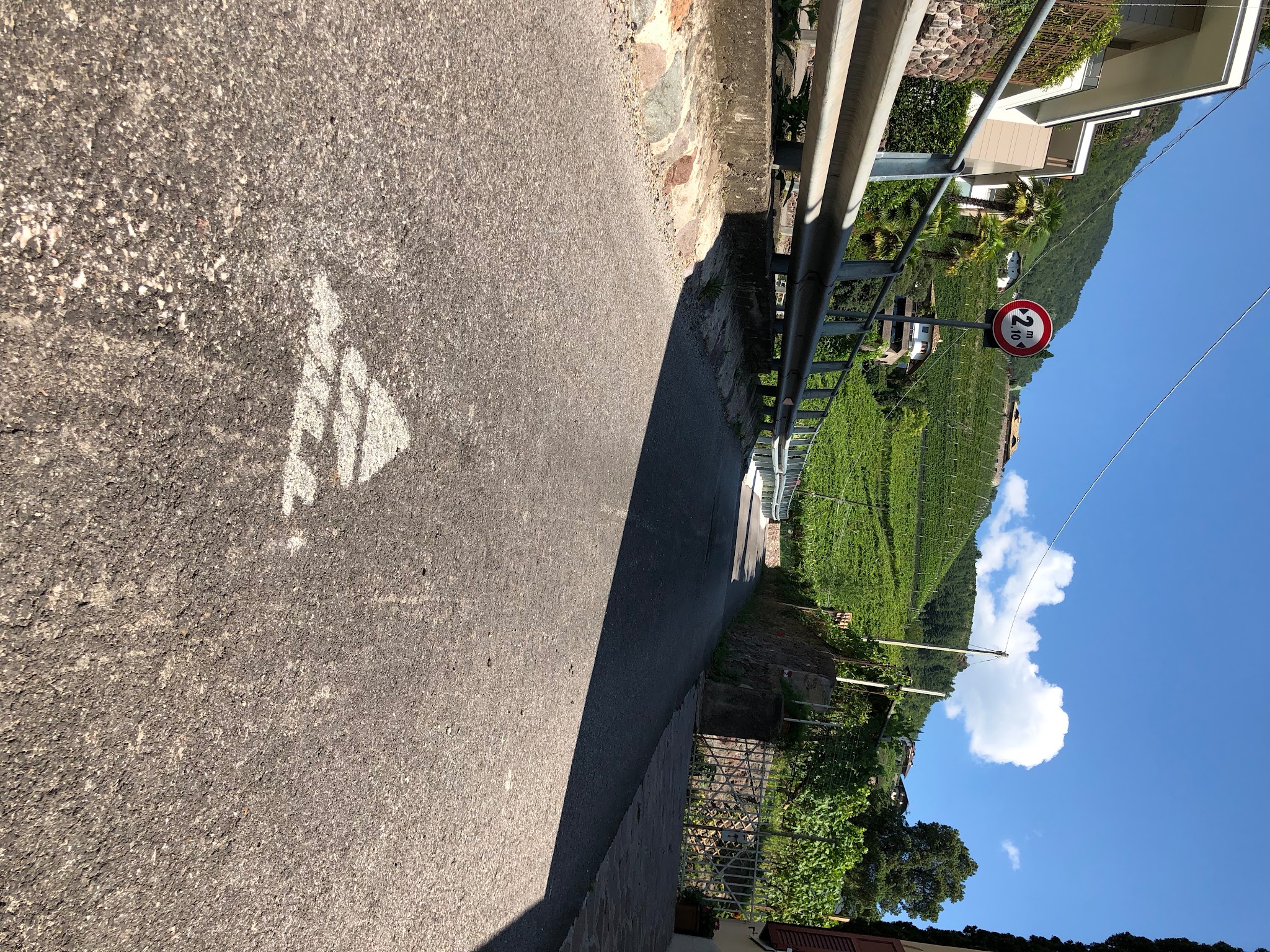 Steep grade in town