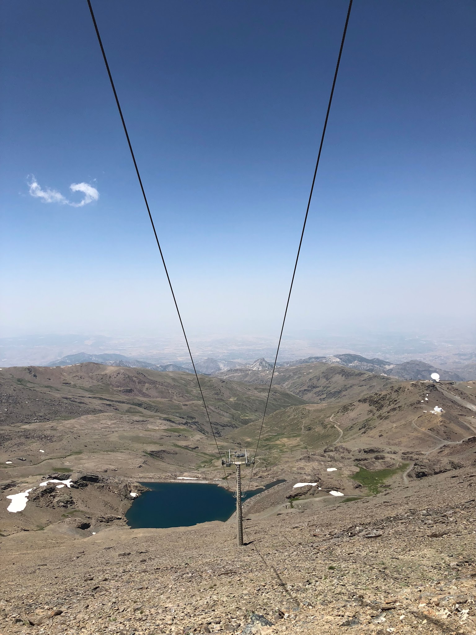 Ski lift cables on Pico Veleta of Estacion de Sierra Nevada