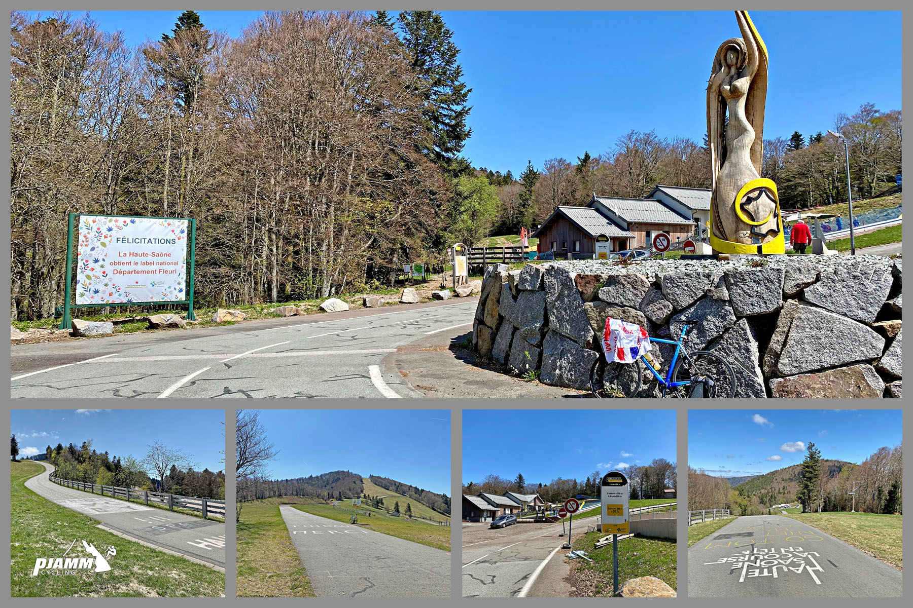 Tour de France signs along climb