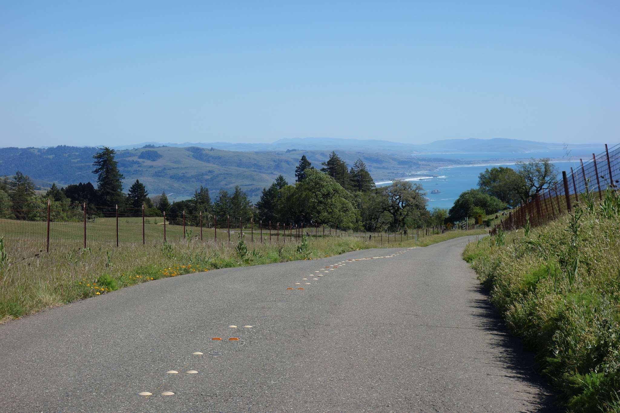 Meyers Grade bike climb Meyers Grade - view to coast