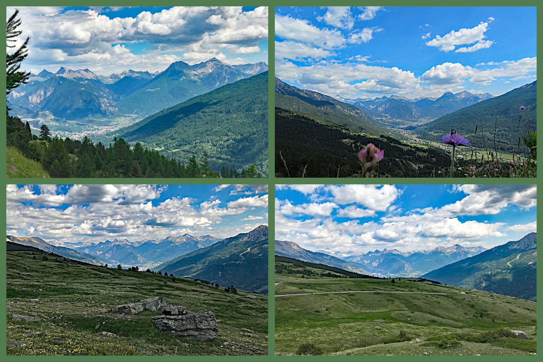 Cycling Col du Granon  - lush green mountain views