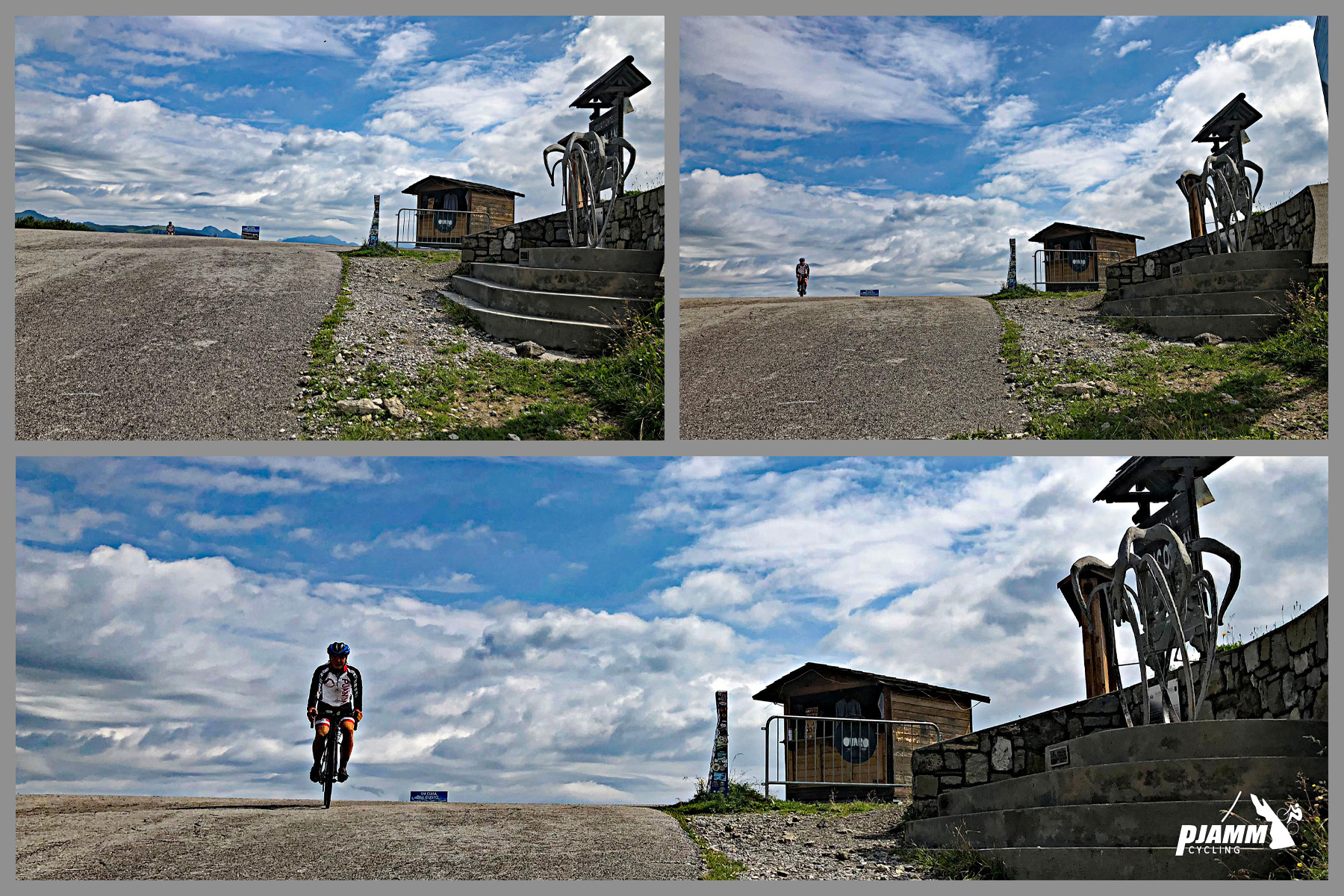 Cycling Monte Zoncolan from Sutrio - PJAMM at climb finish