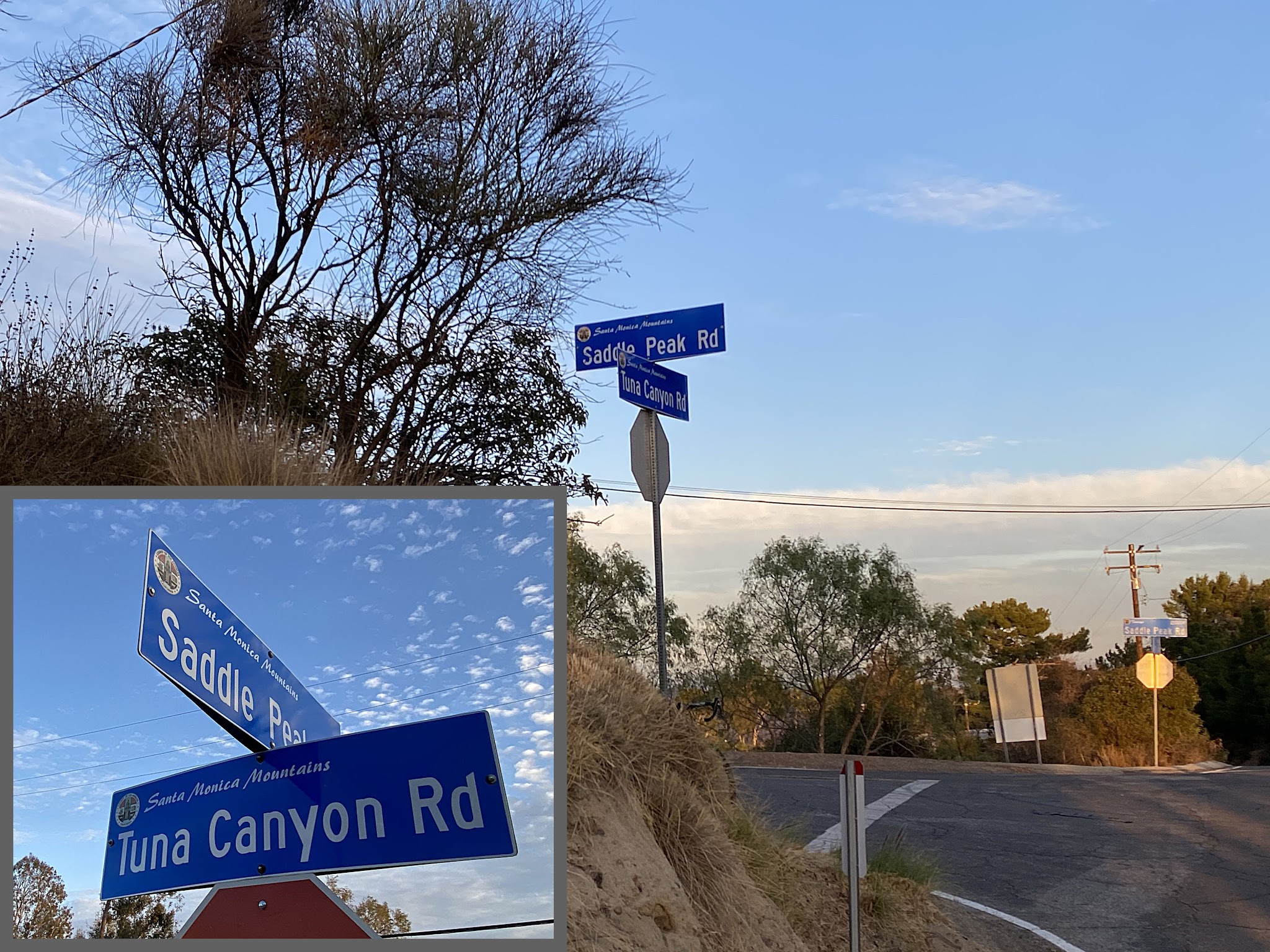 Cycling Big Rock Drive to Stunt Road - intersection of Saddle Peak Road and Tuna Canyon Road