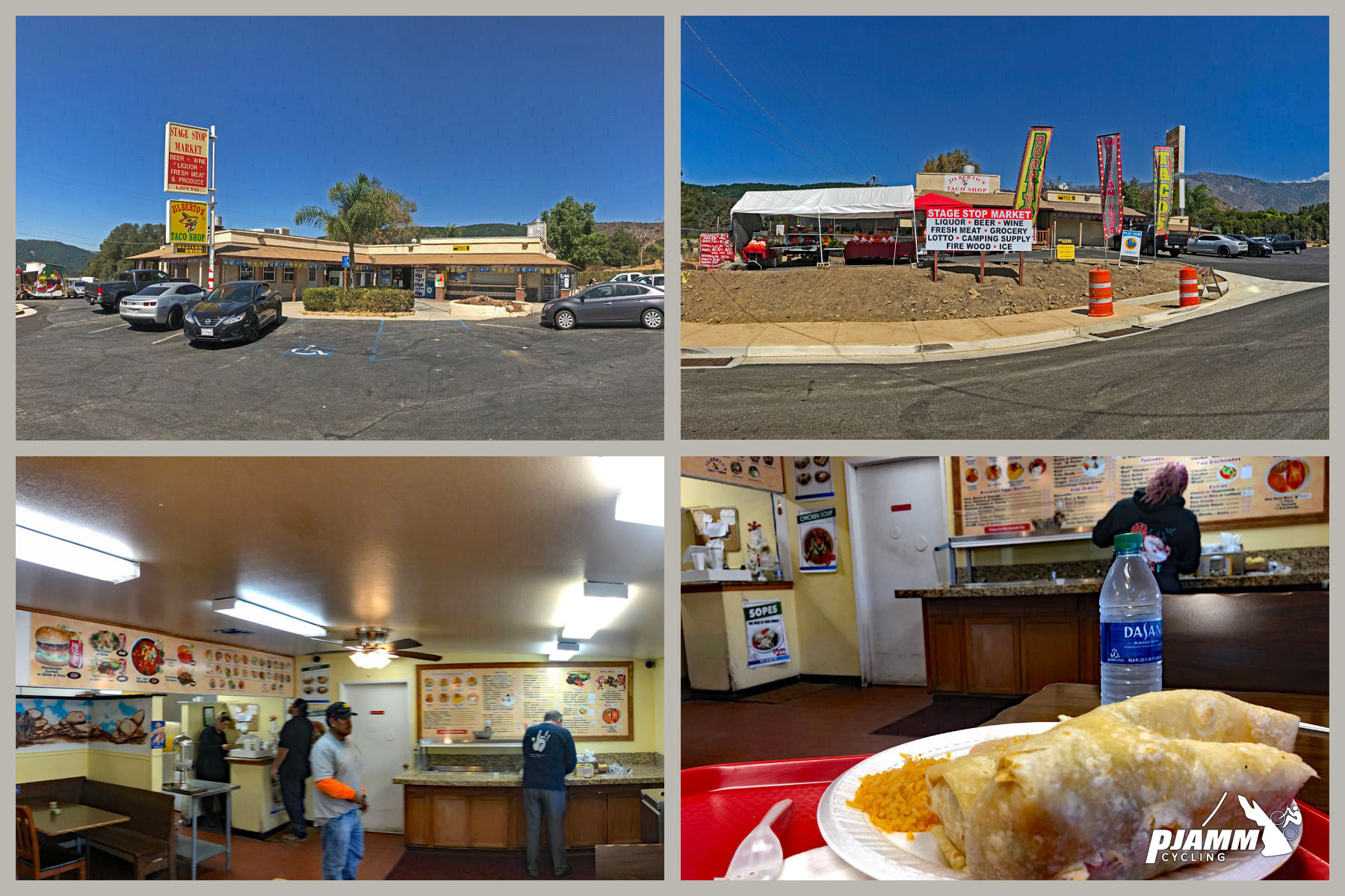 Front of Jilberto's Taco shop at the beginning of the Palomar Mountain hill climb. 