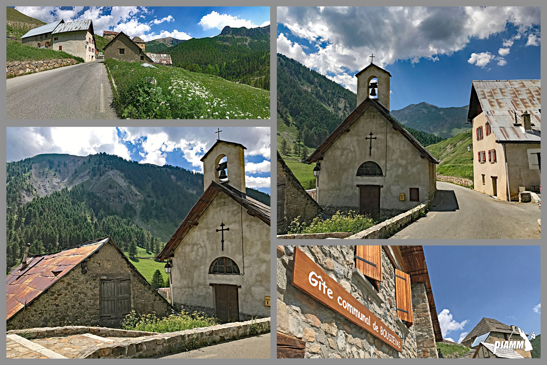 small village near top of climb, includes old stone buildings, Gite d'etape communal de Bousieyas