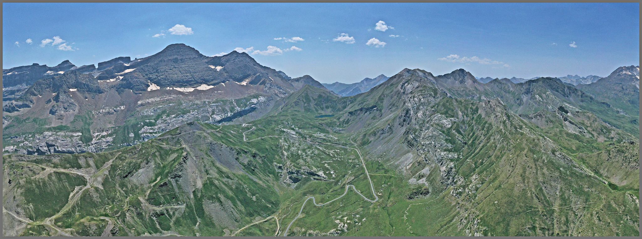 panoramic view of mountains: Cole de Tentes visible in center of photo