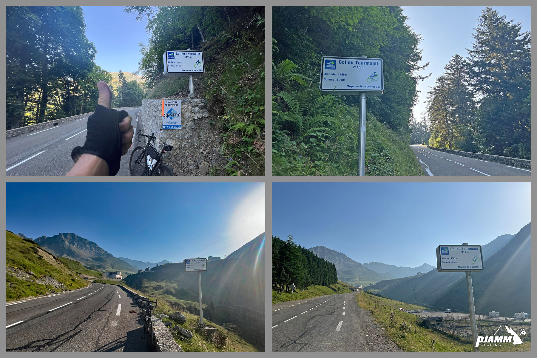 kilometer markers along the route