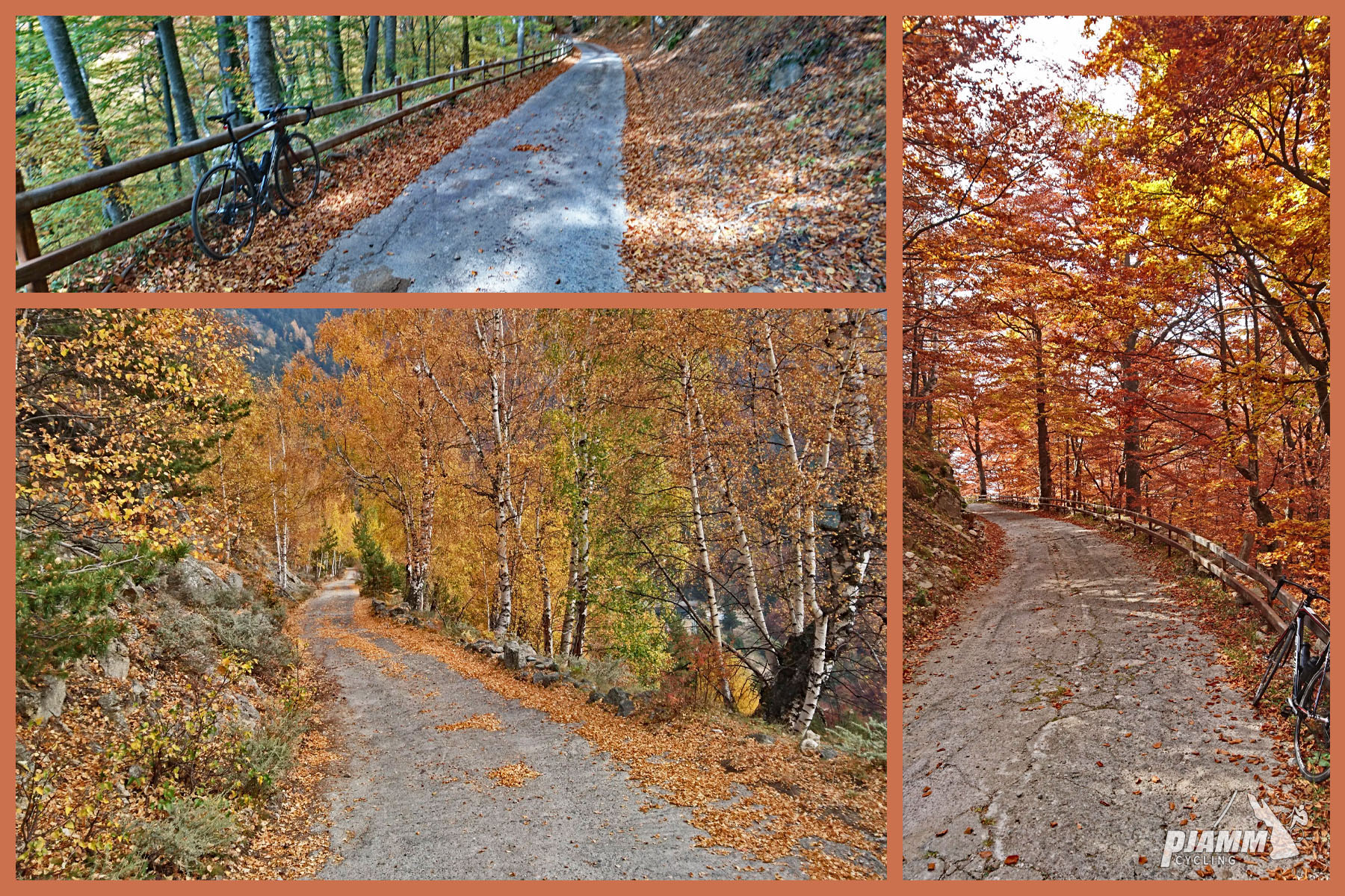 Fall colors on bicycle climb up Rila